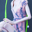Tamikan Space Gal Kioni with Curious faceplate and Arctic skin tone