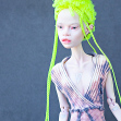 Tamikan Space Gal Kioni with Curious faceplate and Arctic skin tone