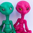 green Gorn and red Nibiru Little Reptiloids