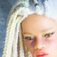 Tamikan Space Gal Kioni with Curious face, Stanced torso, Mediterranean skin tone