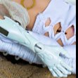 Tamikan Space Gal Alpha with Stanced torso, cyber hand, Mediterranean skin tone
