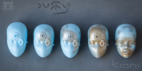 Gal Dummy and Gal Kioni, Ygam skin tone with grades of Fluid Metal treatment